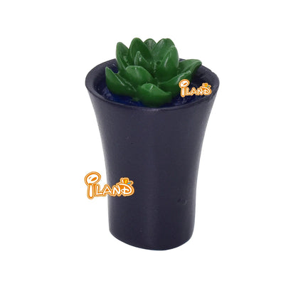 1:12 Scale Miniature Dollhouse Green Plant Potted Flower Accessories Artificial Succulents For Mini Scene