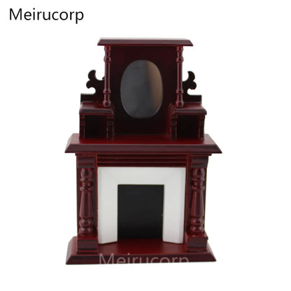 Muebles de chimenea para casa de muñecas en miniatura a escala 1:12
