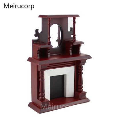 Muebles de chimenea para casa de muñecas en miniatura a escala 1:12